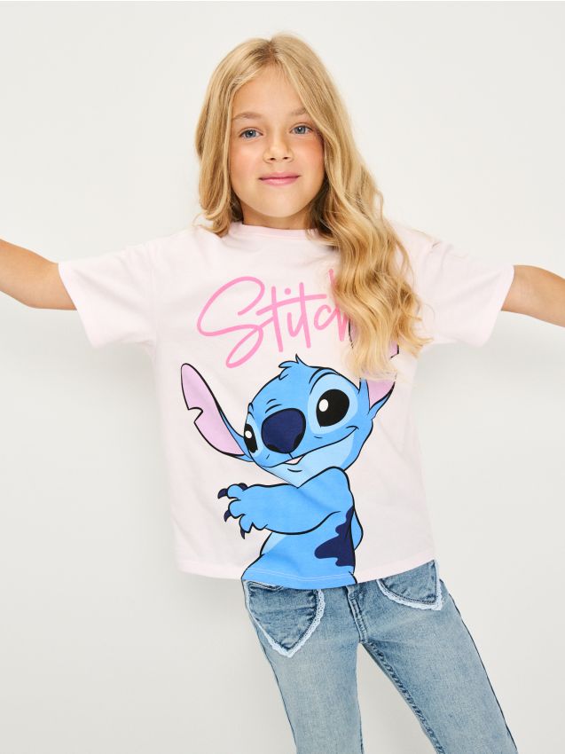 Sinsay - Tricou Stitch - roz-pastel