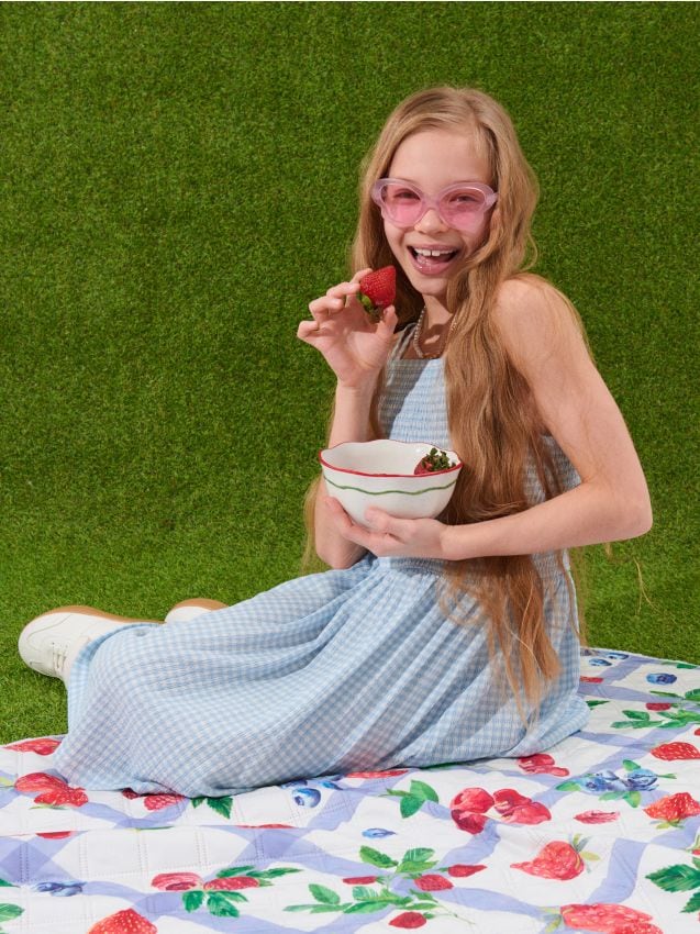 Sinsay - Rochie pe bretele cu carouri - albastru-pal