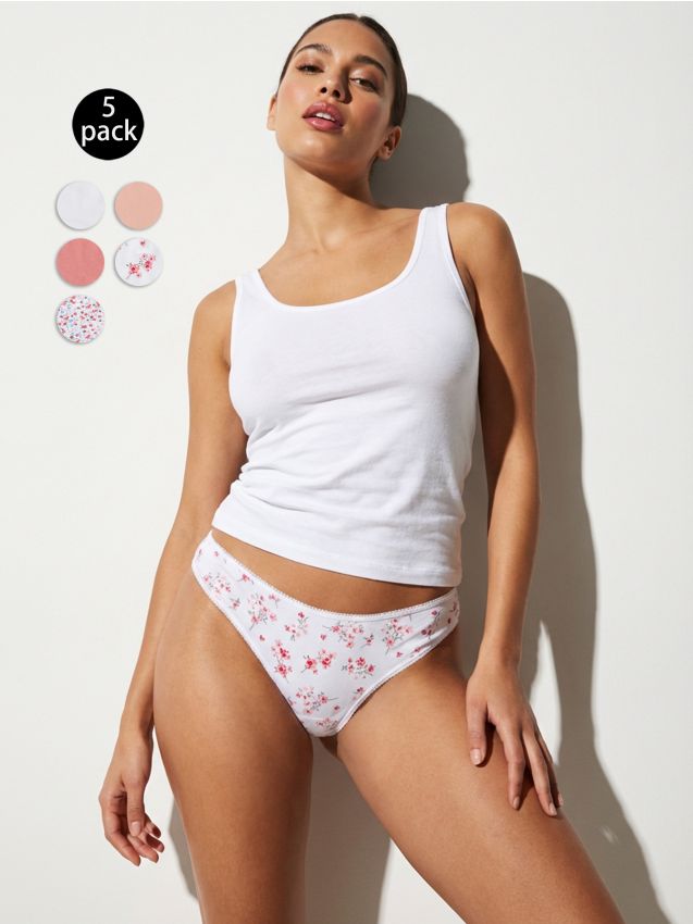 Sinsay - Tanga din bumbac pachet de 5 - multicolor