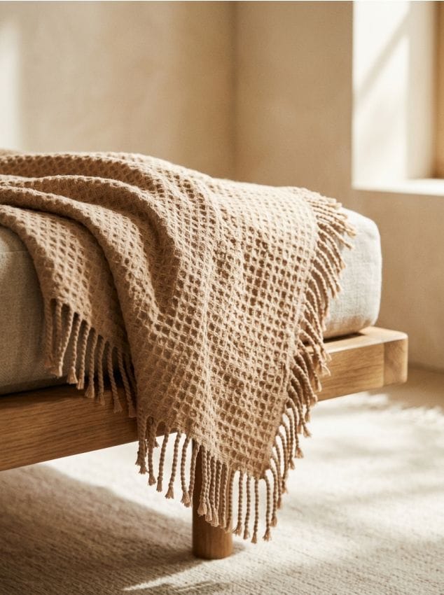 Sinsay - Pled texturat cu bumbac - nude