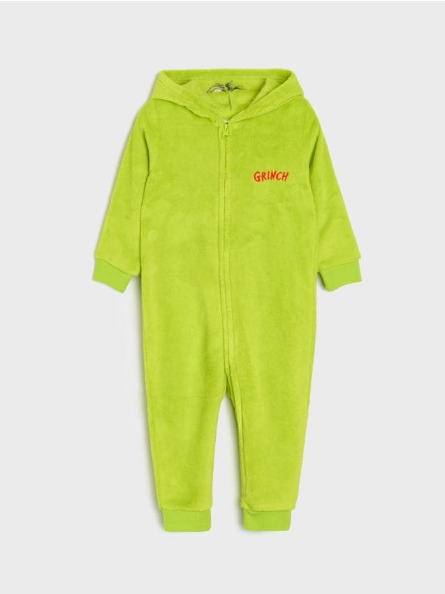 Sinsay - Salopetă cu broderie Grinch - verde-gălbui