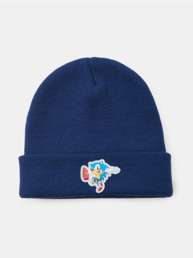 Sinsay - Čiapka s nášivkou Sonic the Hedgehog - tmavomodrá