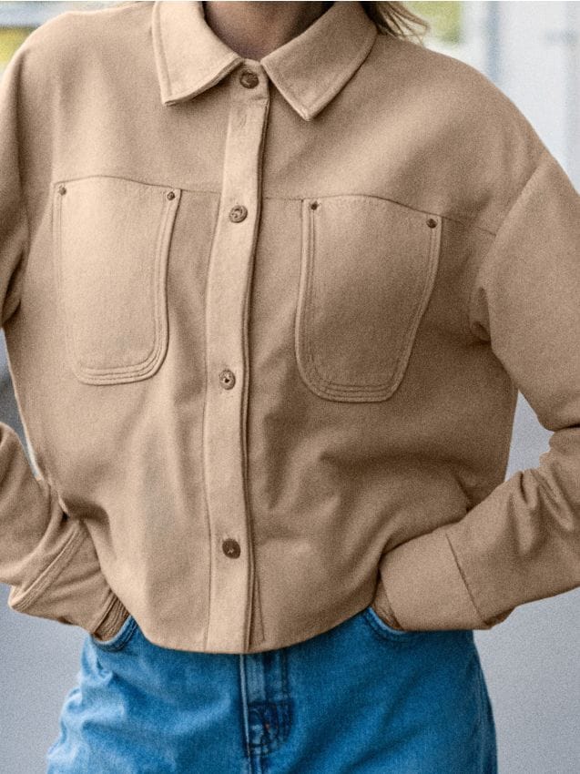 Sinsay - Bunda z ekologického semišu - telová