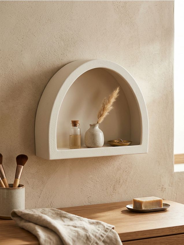 Sinsay - Policioară de perete semicirculară - alb