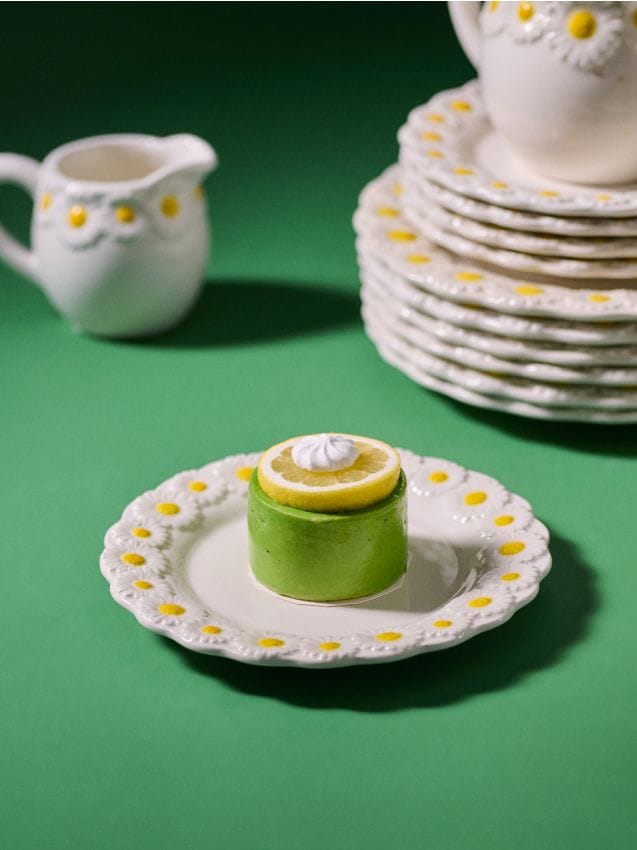 Sinsay - Farfurie cu margine decorativă - alb