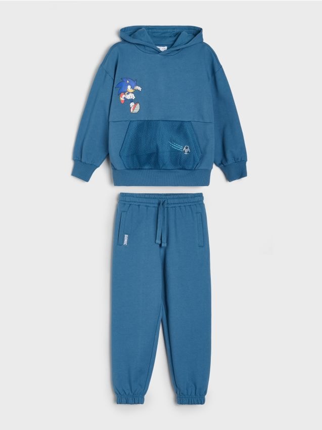 Sinsay - Set din bumbac: bluză și pantaloni - indigo