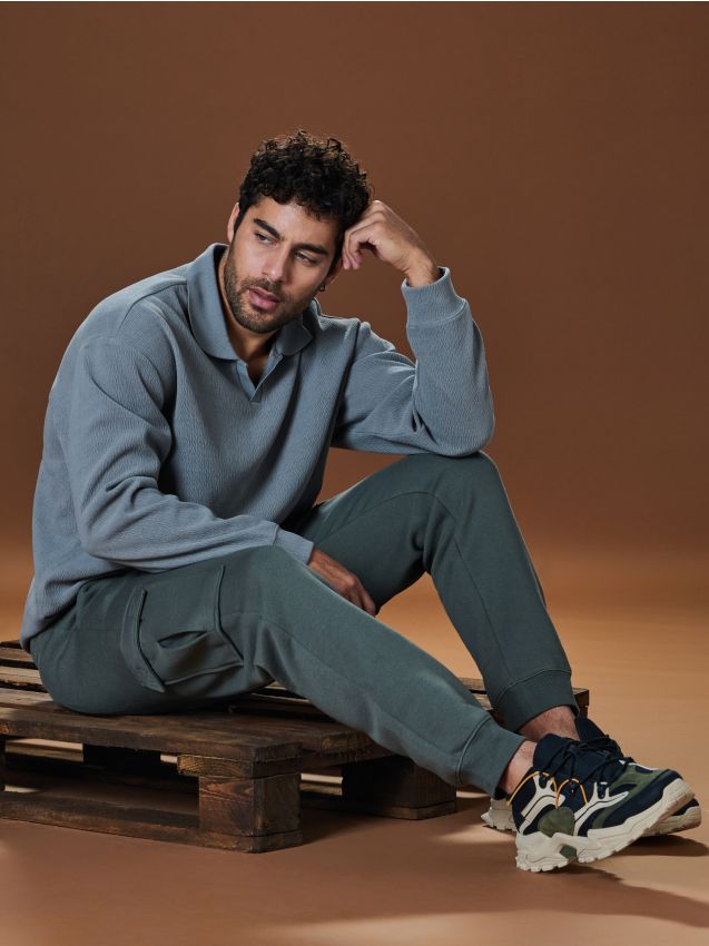 Sinsay - Pantaloni tapered cargo fit - kaki