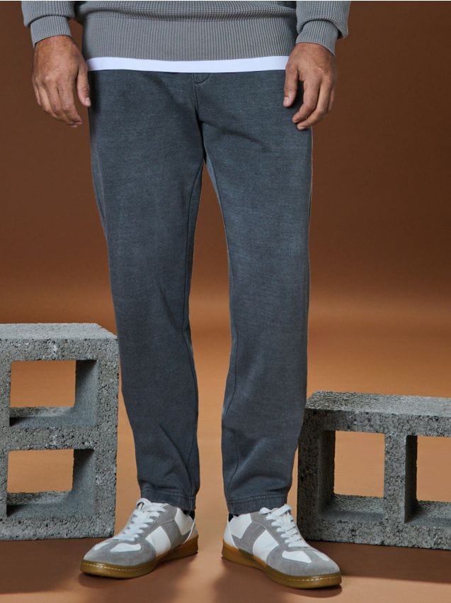 Sinsay - Pantaloni wide leg - gri-închis