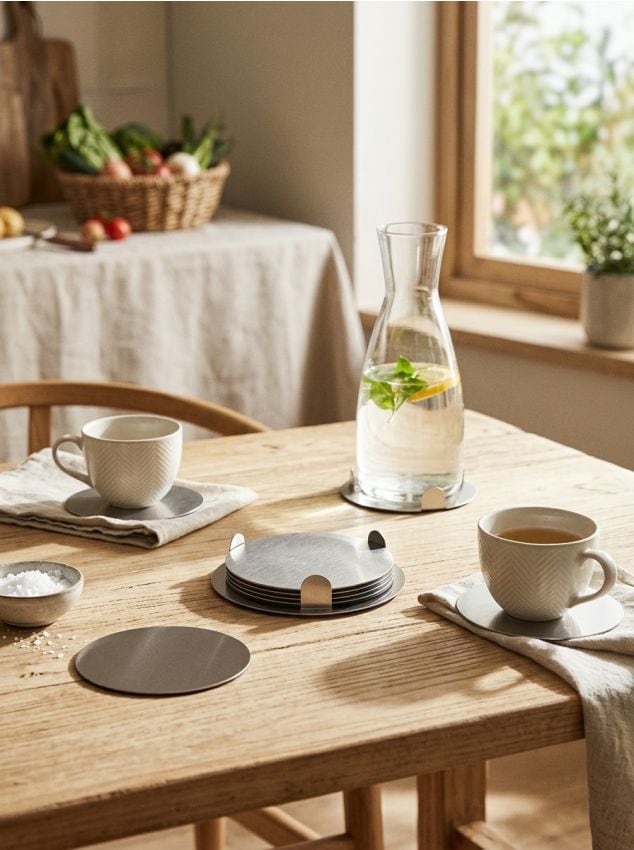 Sinsay - Set de 4 suporturi pentru pahare - argintiu