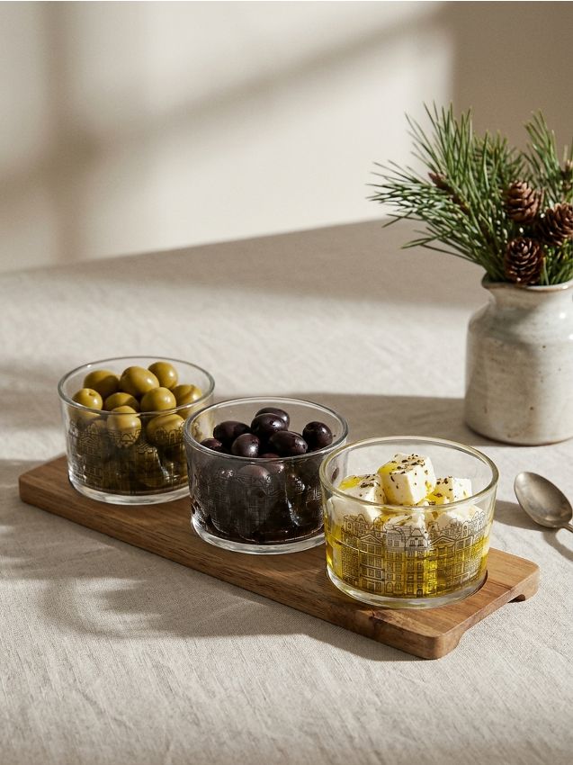 Sinsay - Tavă de servire de Crăciun cu trei boluri - alb