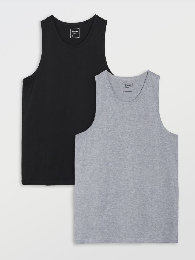 Sinsay - Tricouri fără mâneci cu amestec de viscoză 2 pack - multicolor