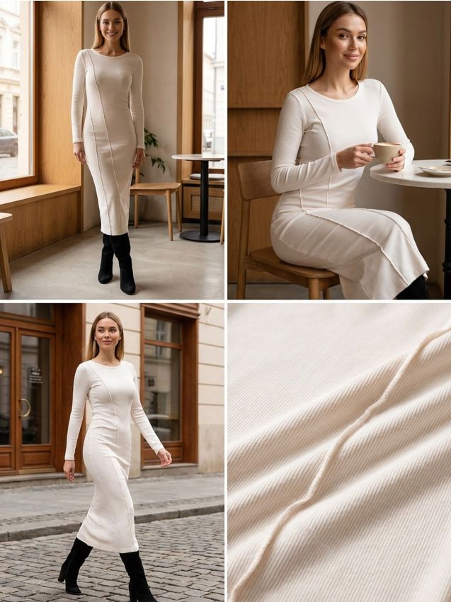 Sinsay - Rochie sport - crem