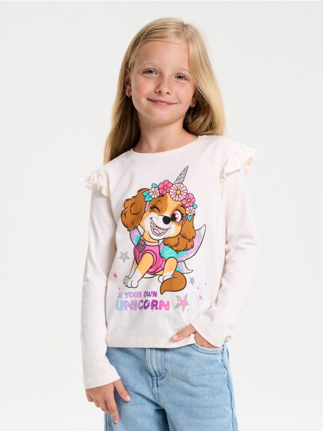 Sinsay - Bavlnené tričko PAW Patrol - krémová