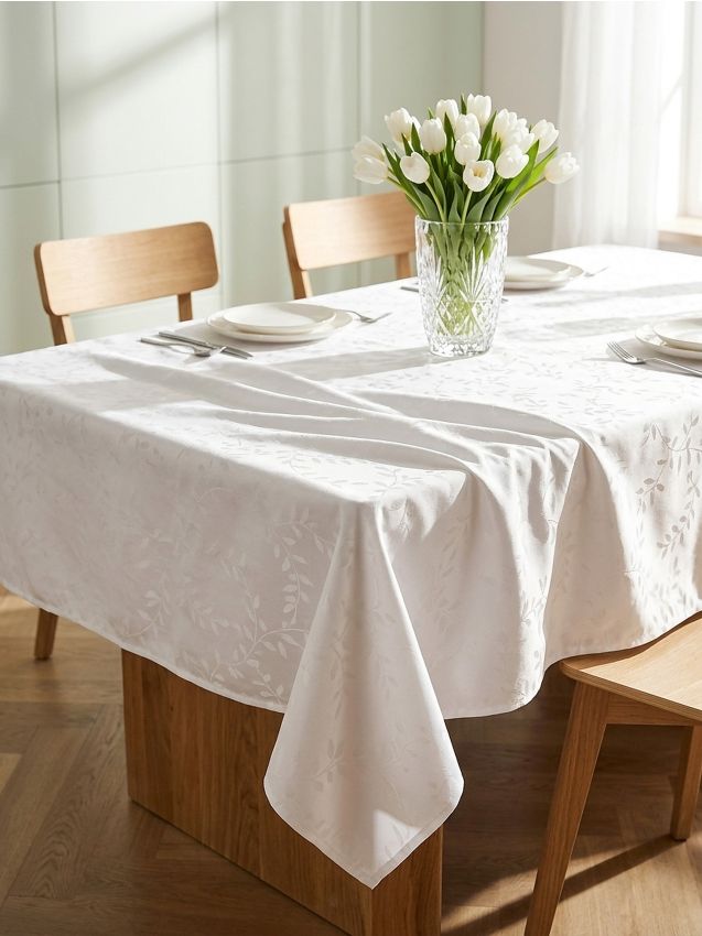 Sinsay - Față de masă cu model embosat de crenguțe - crem