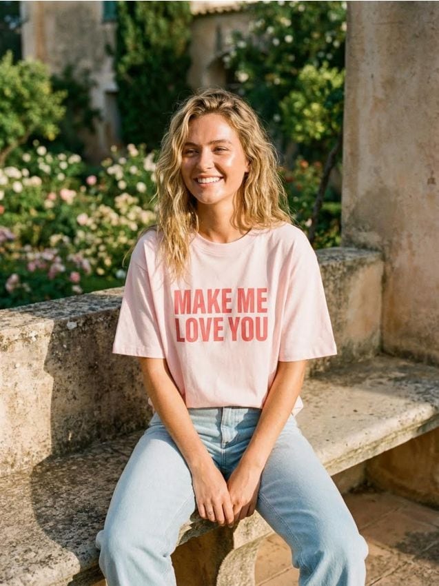 Sinsay - Bawełniana koszulka z napisem - różowy