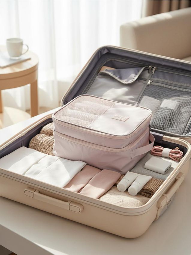 Sinsay - Cestovný organizér so sieťkou - krémová