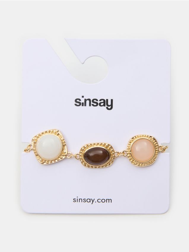 Sinsay - Brățară cu pietre decorative - auriu