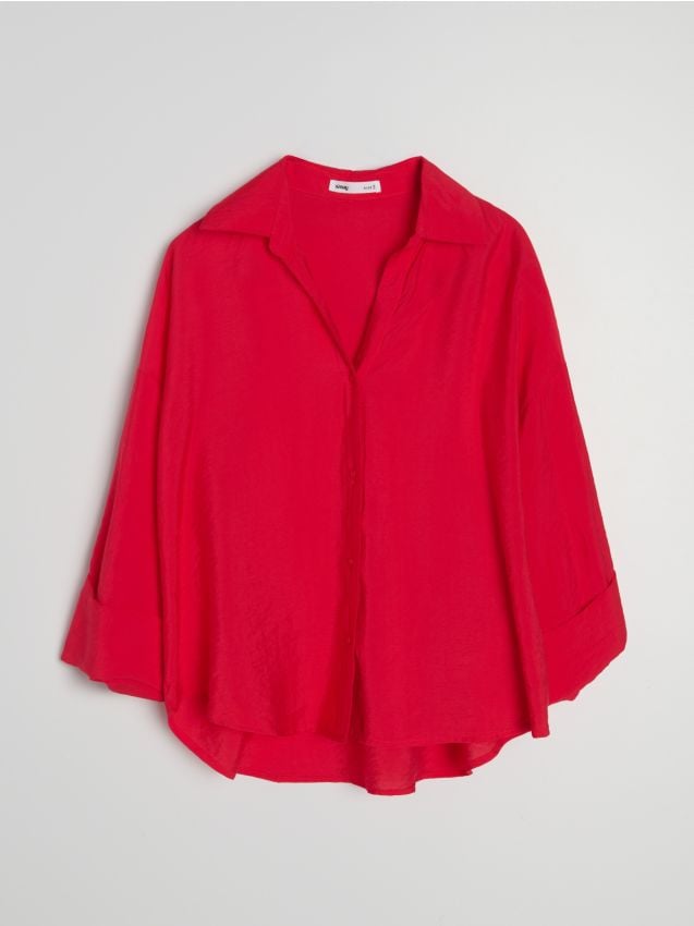 Sinsay - Cămașă din viscoză - roșu