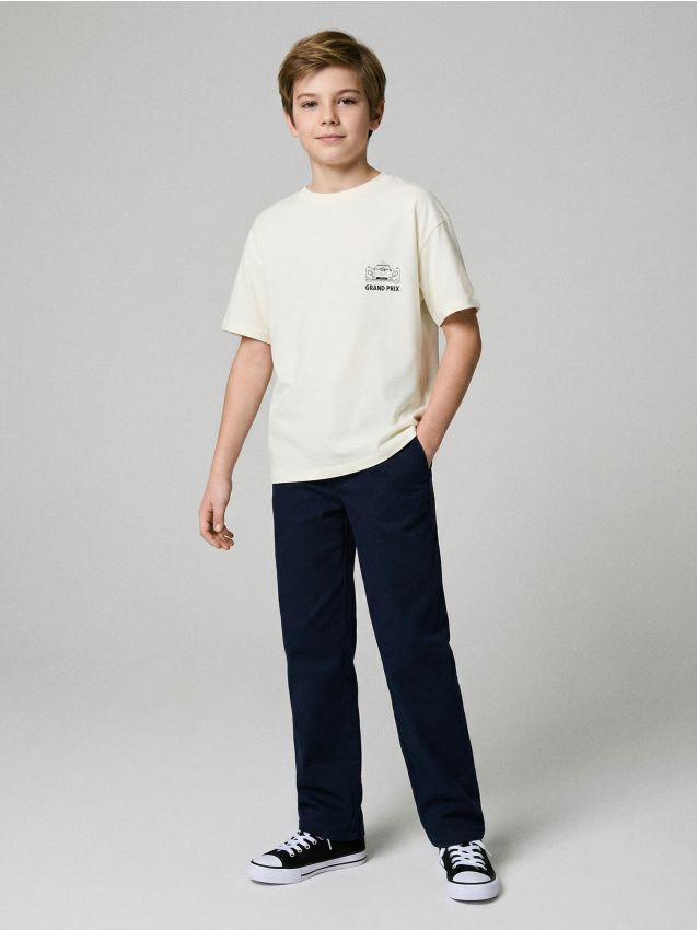 Sinsay - Pantaloni chino eleganți - bleumarin