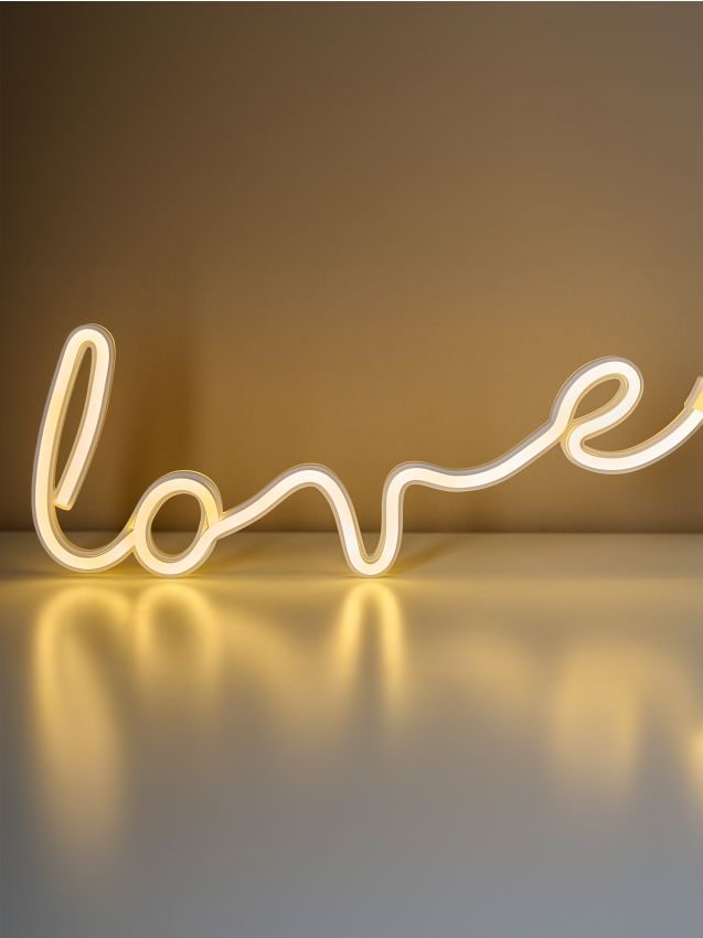 Sinsay - Lampă neon LED în forma cuvântului Love - alb