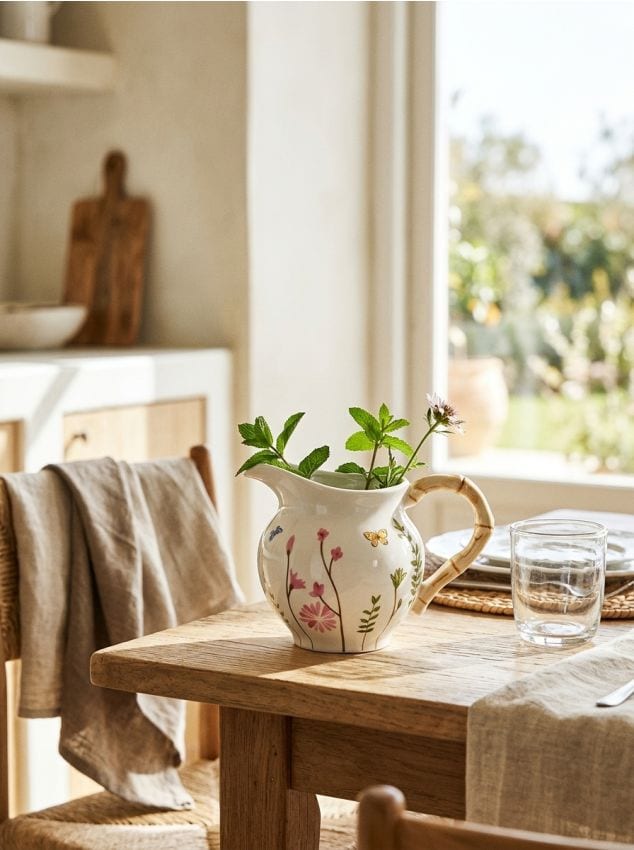 Sinsay - Cană cu motiv floral - crem