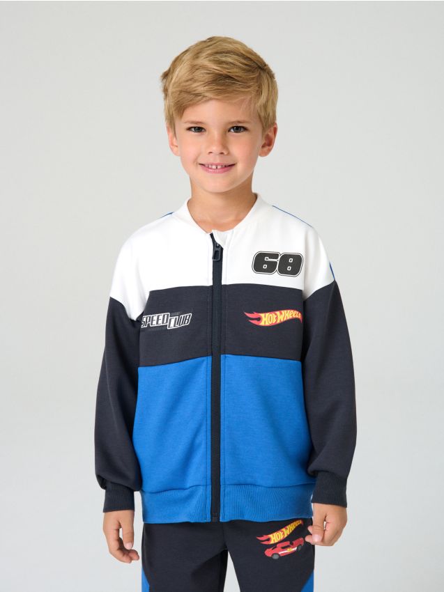 Sinsay - Hanorac cu fermoar Hot Wheels - gri-închis