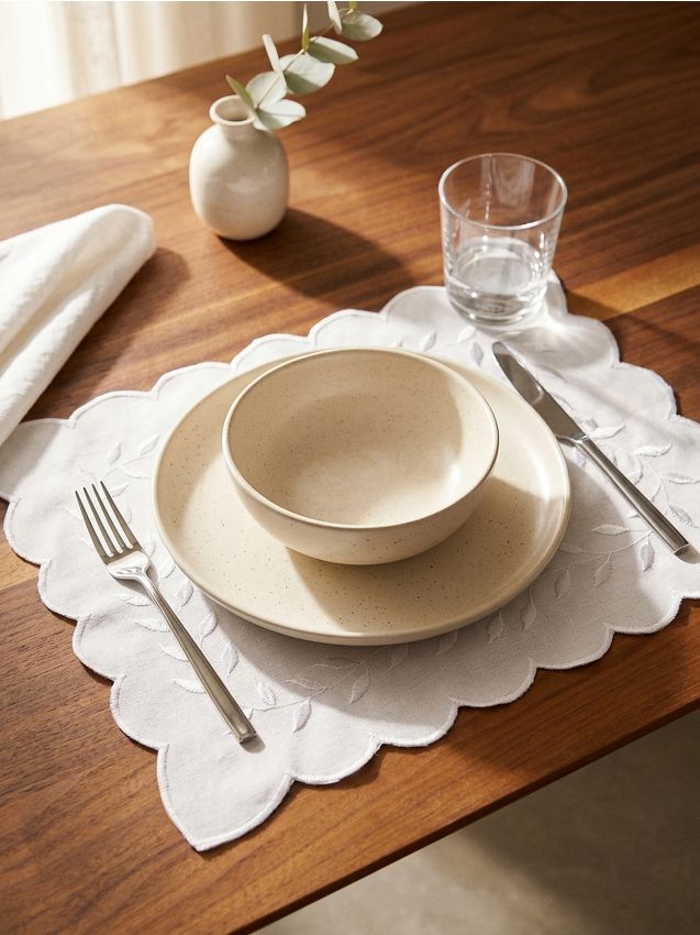 Sinsay - Suport de masă cu motiv floral - crem