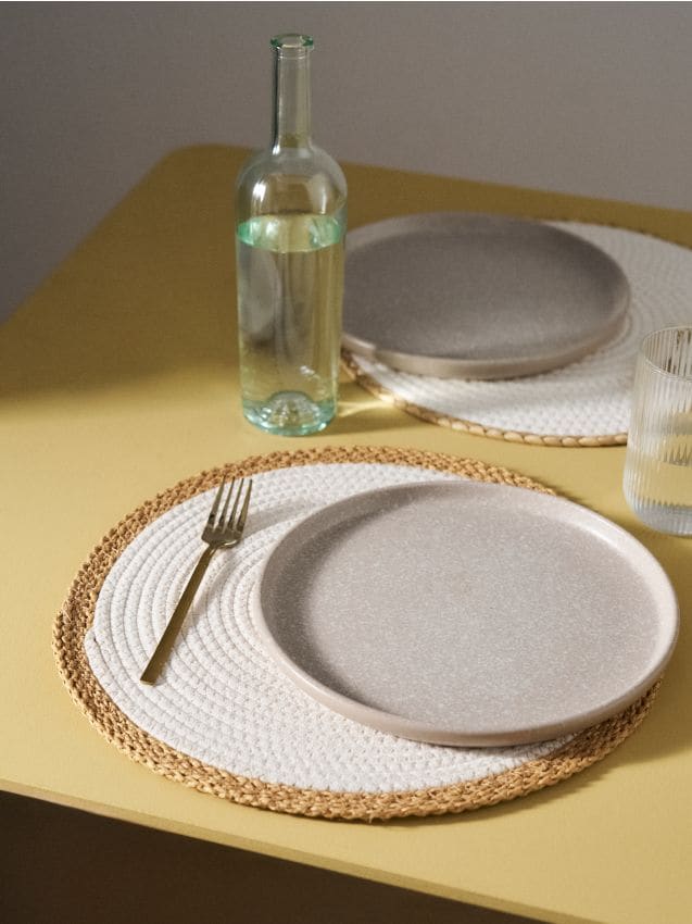 Sinsay - Suport de masă rotund, împletit, cu margine - bej