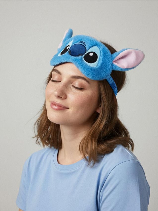 Sinsay - Plyšová maska na spanie Lilo & Stitch - svetlomodrá