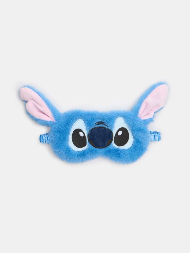 Mascherina da notte in peluche Lilo & Stitch - blu pallido
