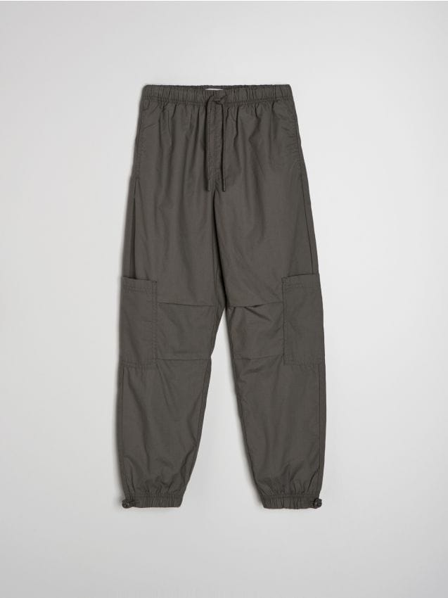 Sinsay - Jeansy jogger cargo - szary
