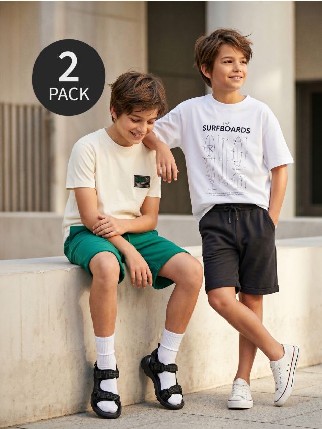 Sinsay - Bermude din material sport 2 pack - multicolor