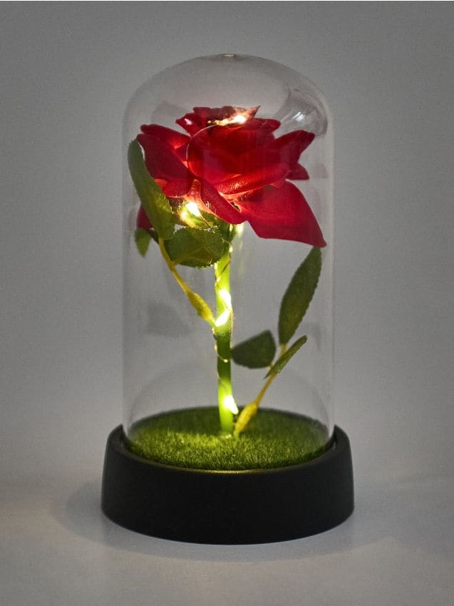 Sinsay - Dekoratívna LED ruža v sklenenom kryte - červená
