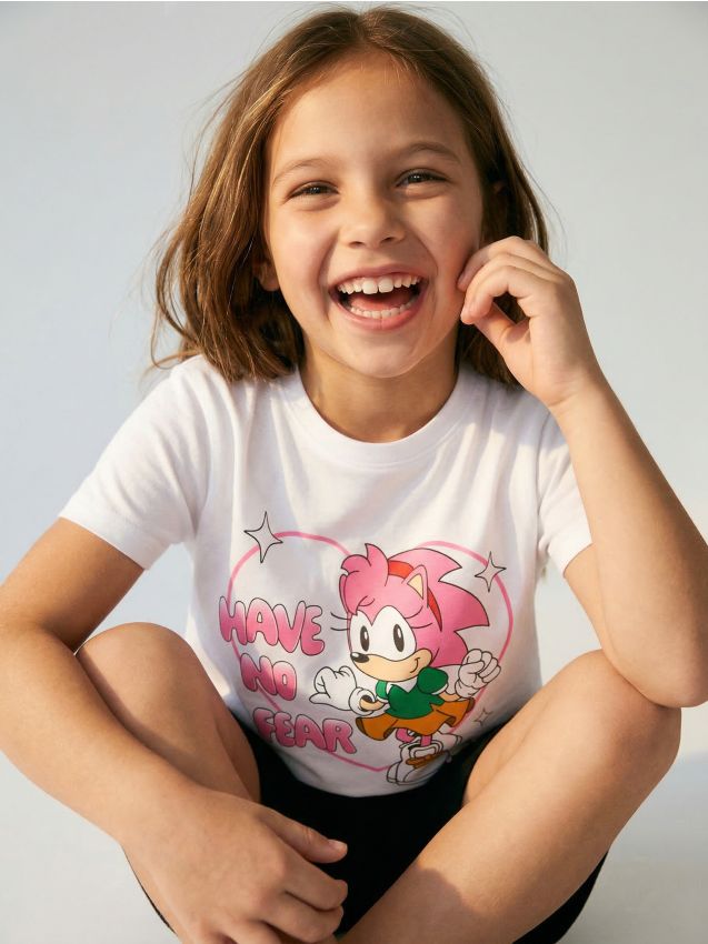 Sinsay - Tricou din bumbac cu imprimeu Sonic the Hedgehog - alb