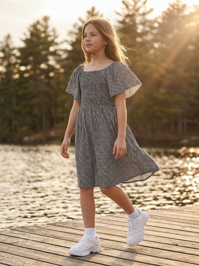 Sinsay - Rochie cu mâneci largi cu model leopard - multicolor