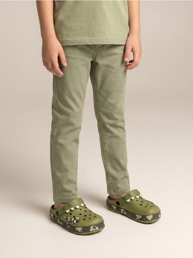 Sinsay - Saboți cu bareta la călcâi - verde-maroniu