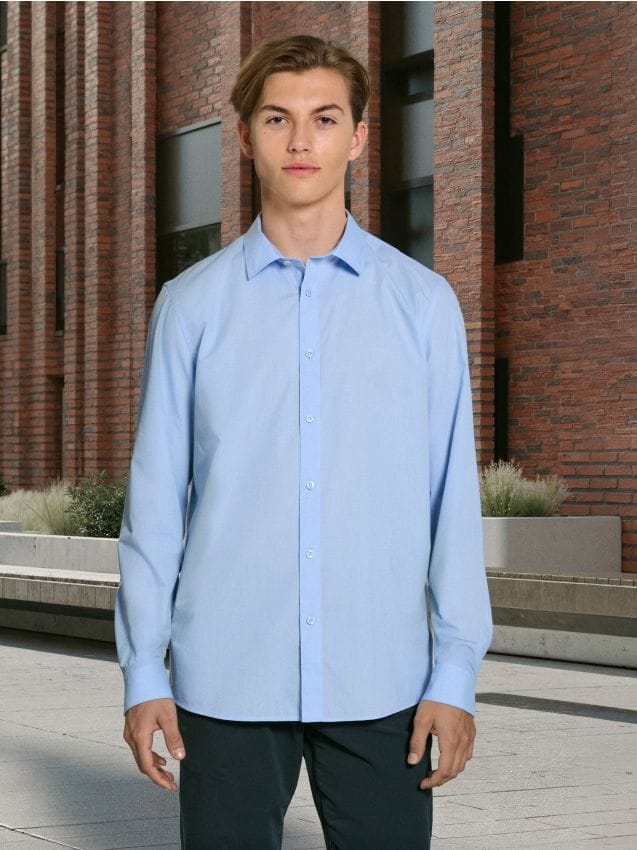 Sinsay - Koszula slim fit - błękitny