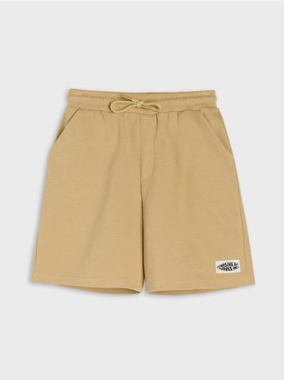 Puuvillased loose-fit lühikesed püksid vahvelkoest