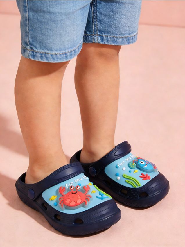 Sinsay - Sandale cu aplicații 3D - bleumarin