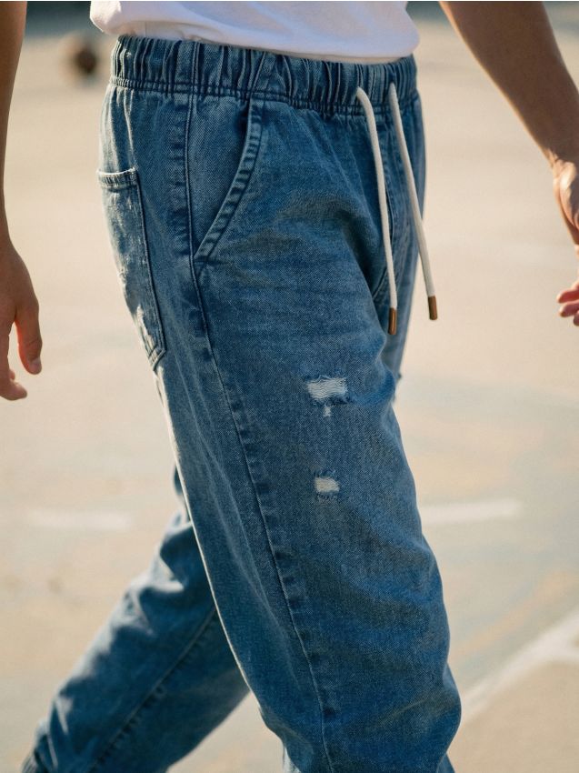 Sinsay - Blugi jogger - albastru