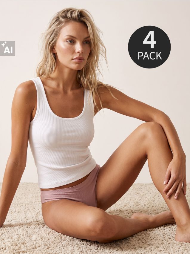 Sinsay - Chiloți fără cusături prăfuiți 4 pack - multicolor