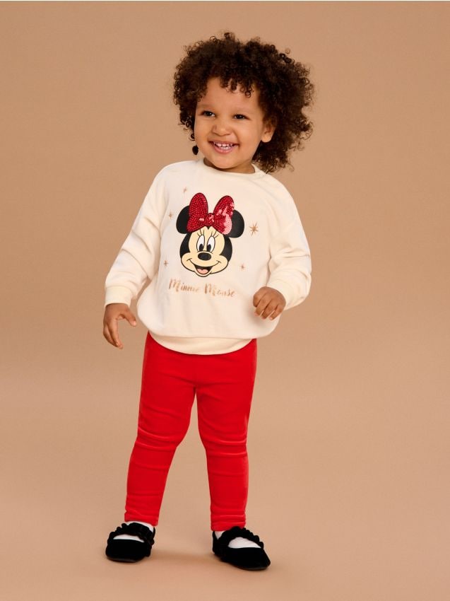 Sinsay - Set bluză și pantaloni sport Minnie Mouse - crem