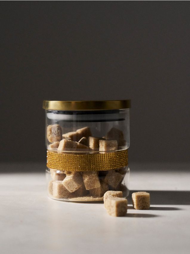 Sinsay - Borcan pentru alimente cu capac și elemente strălucitoare - auriu