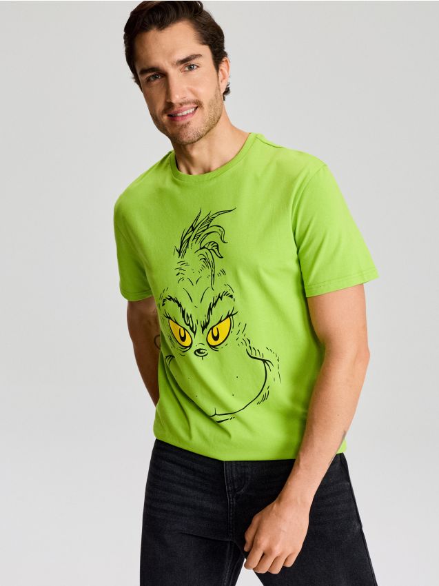 Sinsay - Pamučna Majica S Natpisom Grinch
