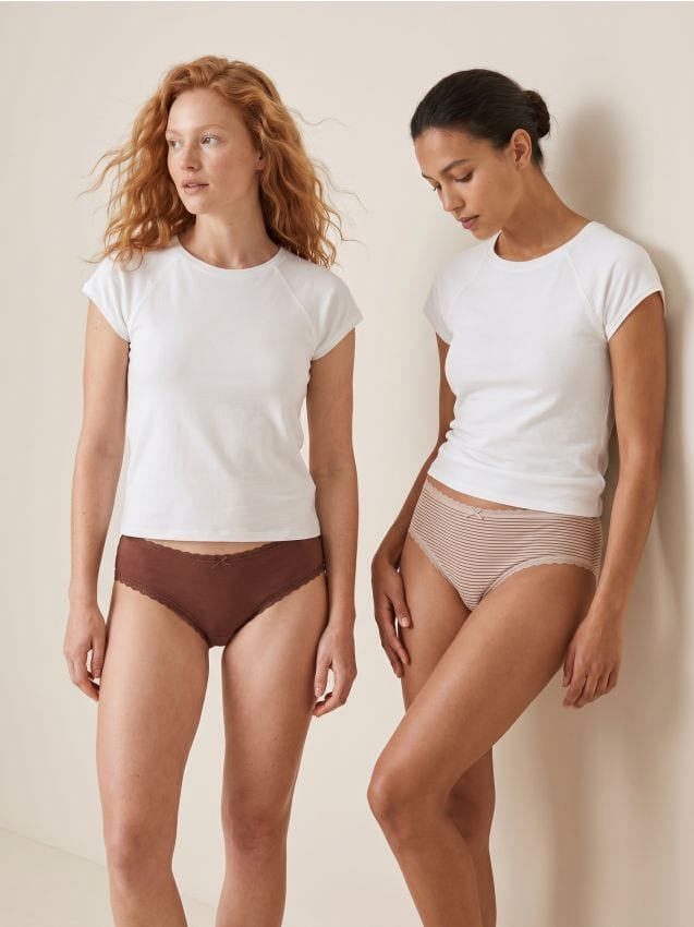 Sinsay - Bawełniane zabudowane majtki 2 pack - wielobarwny