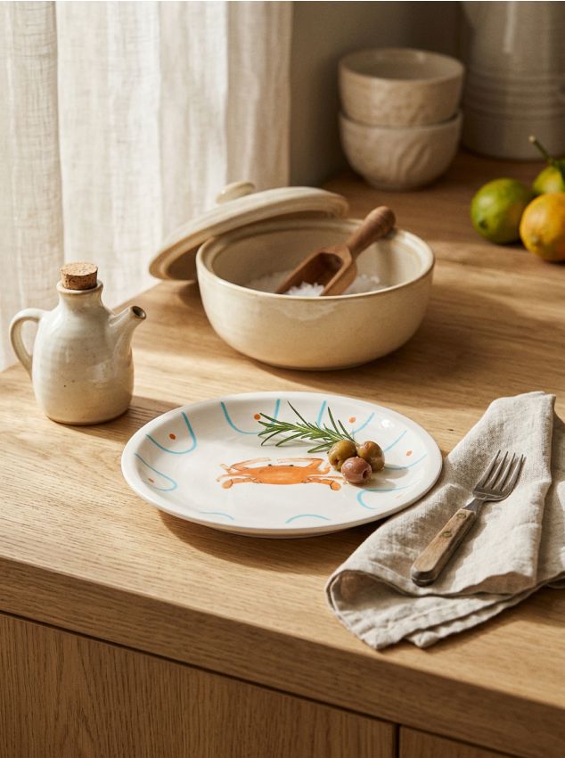 Sinsay - Farfurie ceramică cu motiv marin - multicolor