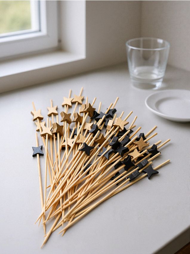 Sinsay - Špáradlá na jednohubky, balenie 50 ks - čierna