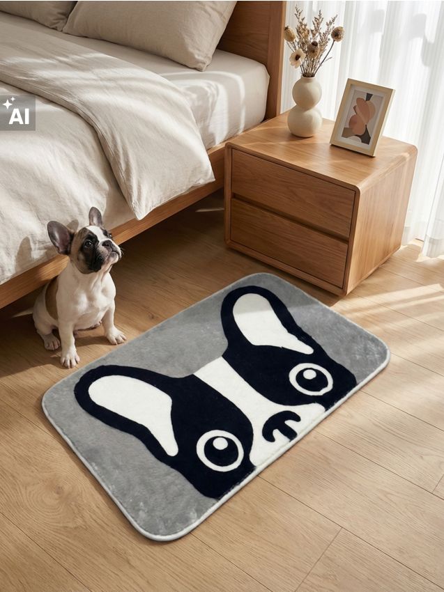 Sinsay - Covoraș cu motiv de buldog francez - multicolor