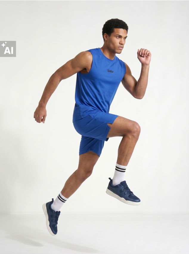 Sinsay - Tricou sport fără mâneci SNSY PERFORMANCE - albastru