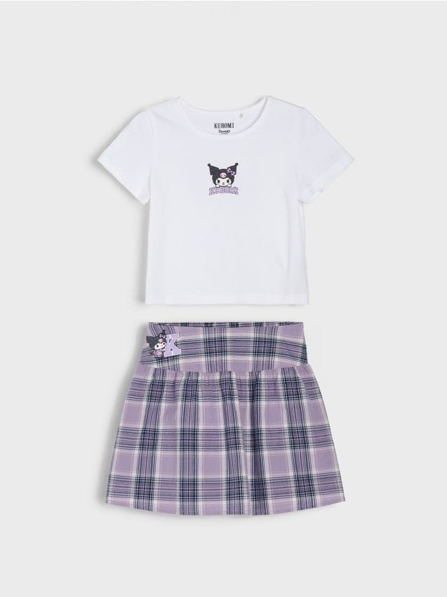 Sinsay - Compleu cu tricou și fustă Kuromi - multicolor